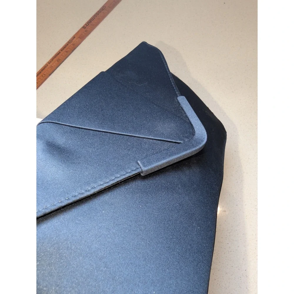 La Regale Envelope Clutch Navy Satin Convertible Crossbody Wristlet Small Chic